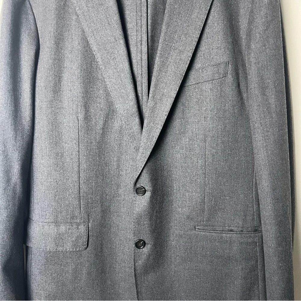 J.Crew‎ - Men’s Ludlow Slim Suit Jacket Moon Worsted Wool Cotton Gray - Sz. 44L